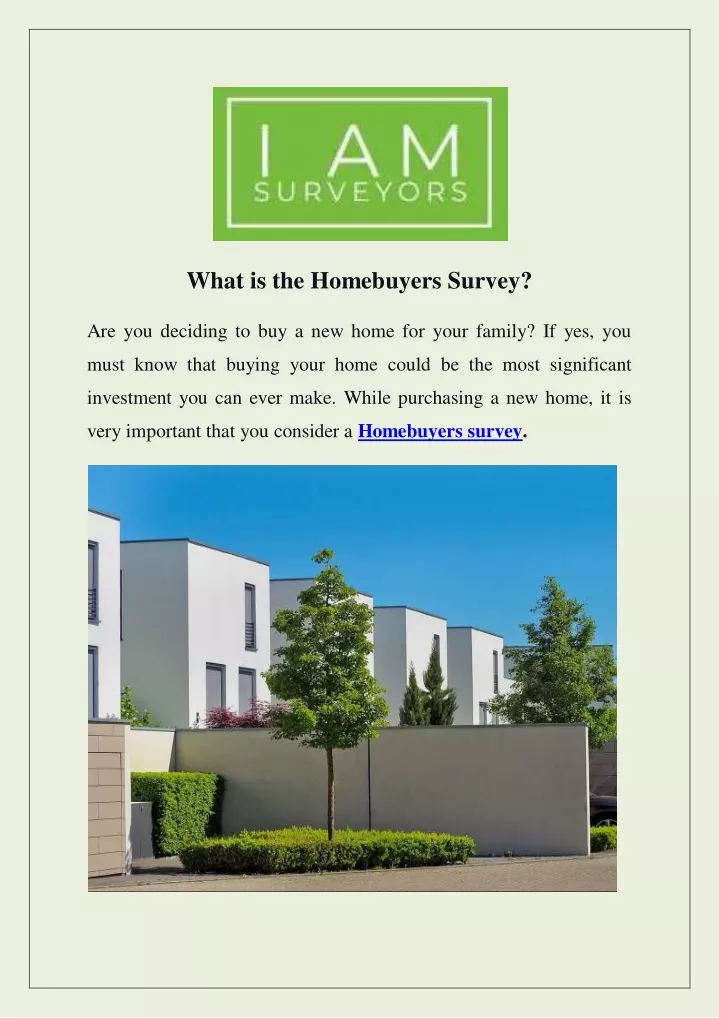 what is the homebuyers survey