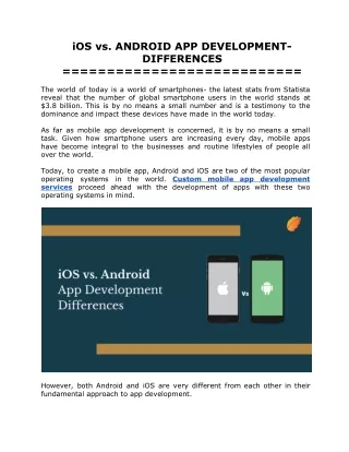 ios vs android app development differences