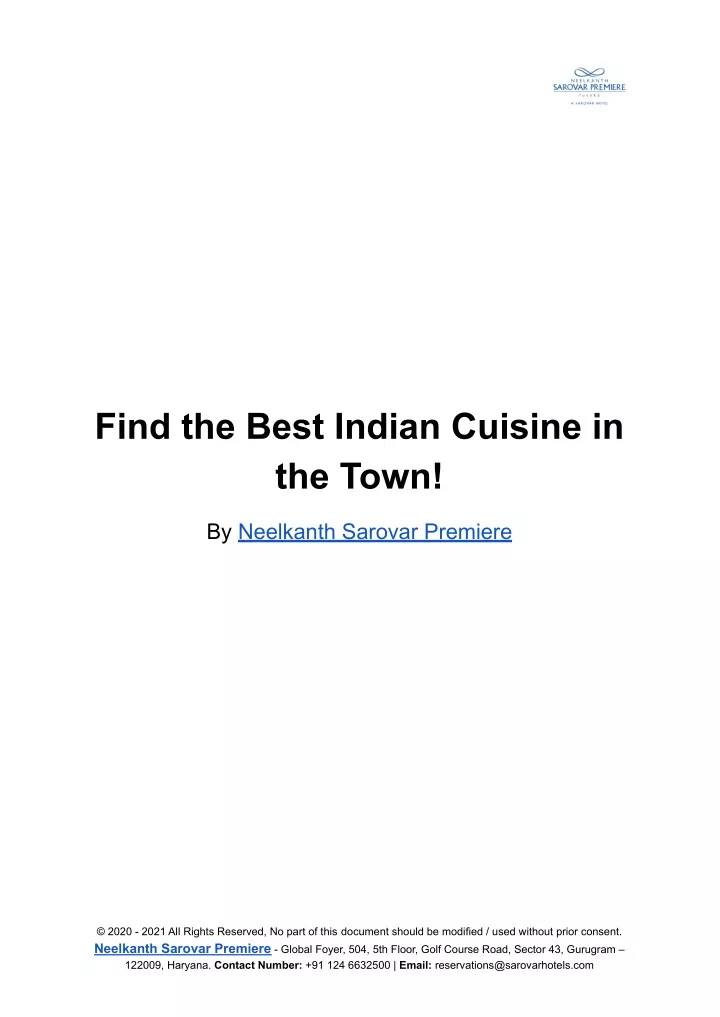 find the best indian cuisine in the town