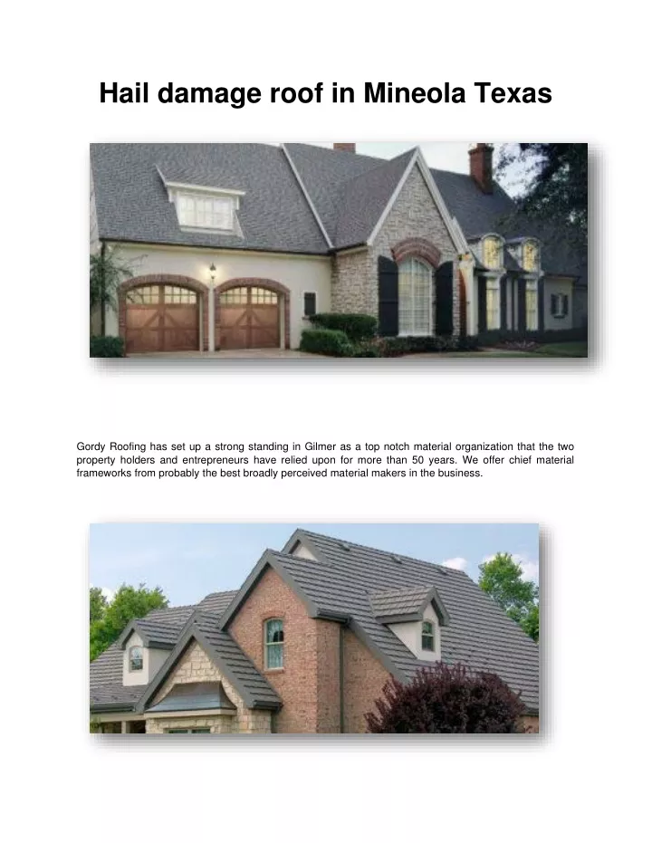 hail damage roof in mineola texas