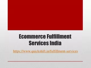 ecommerce fulfillment services india