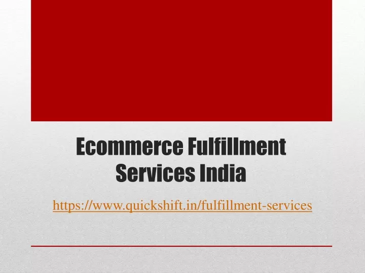 ecommerce fulfillment services india