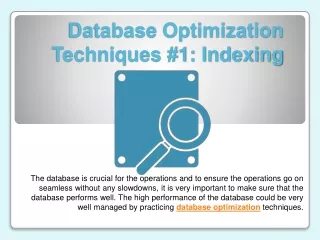 Database Optimization Techniques #1: Indexing