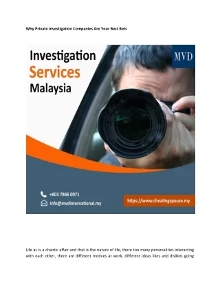 why private investigation companies are your best
