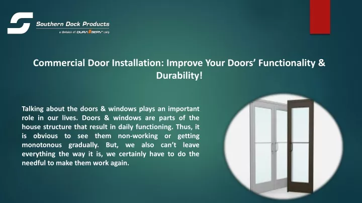 commercial door installation improve your doors