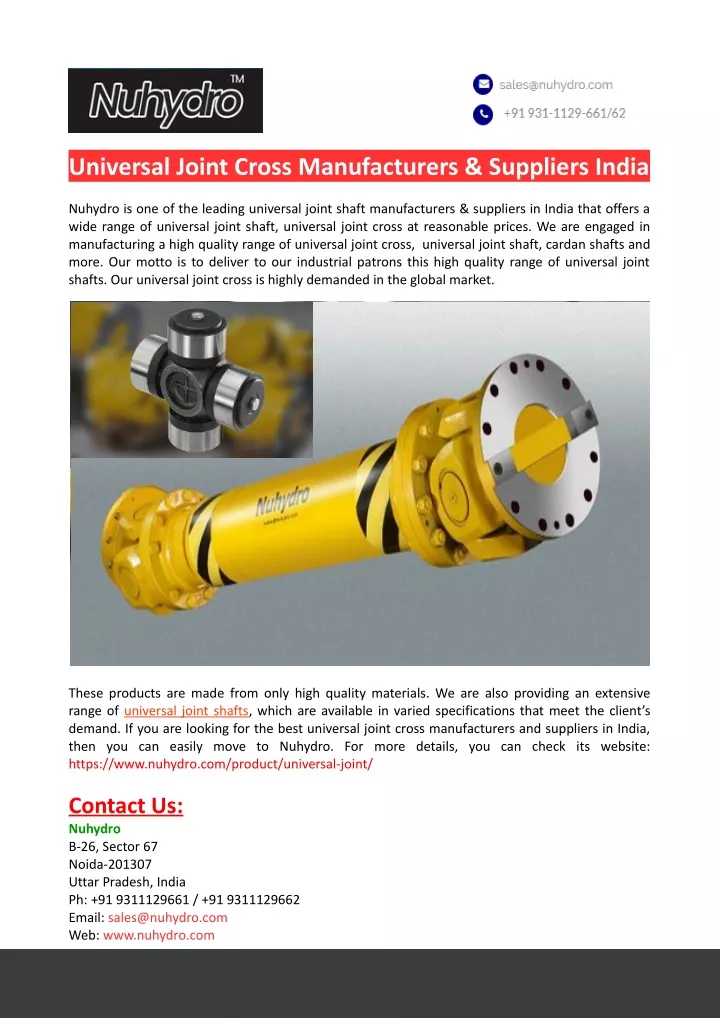 universal joint cross manufacturers suppliers
