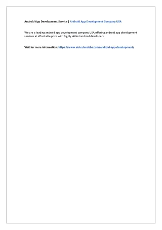 android app development service android