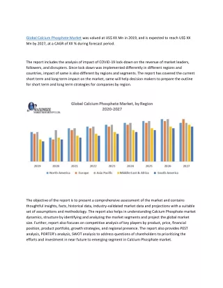 global calcium phosphate market was valued