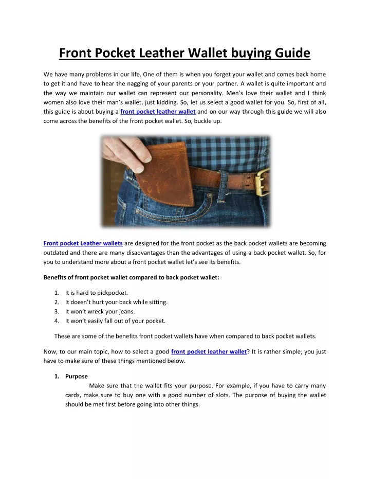 front pocket leather wallet buying guide