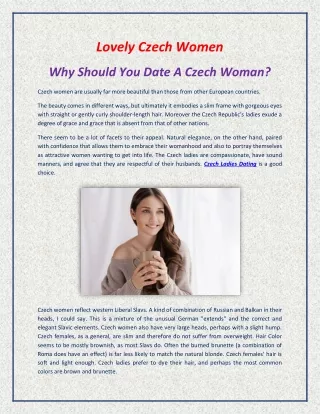 Why Should You Dating Czech Women?