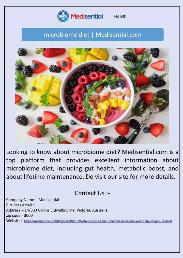 microbiome diet medisential com