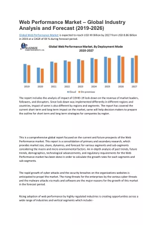 web performance market global industry analysis