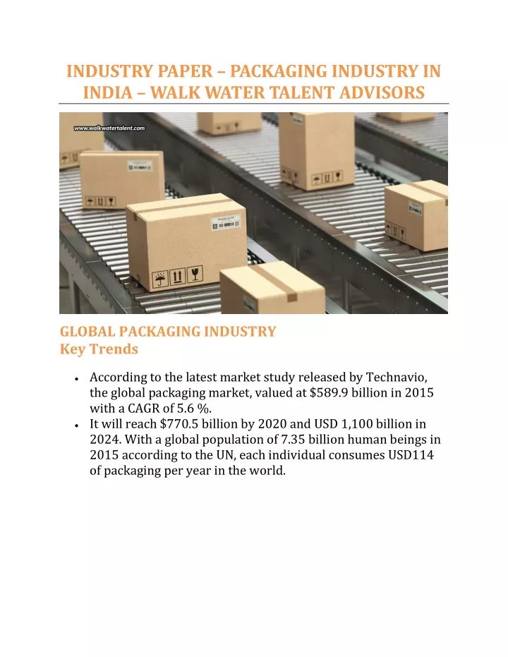 industry paper packaging industry in india walk
