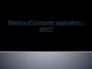 masters of computer application why