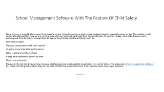 school management software with the feature of child safety