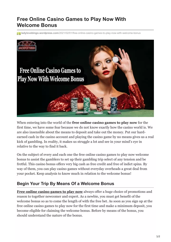 free online casino games to play now with welcome