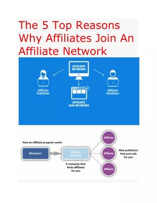 The 5 Top Reasons Why Affiliates Join An Affiliate Network