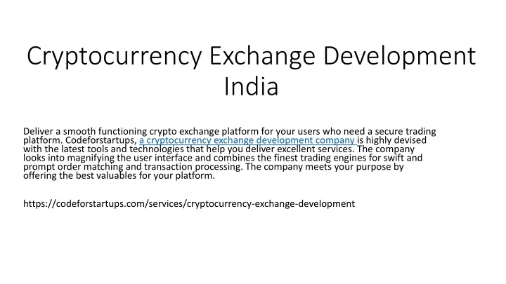 cryptocurrency exchange development india