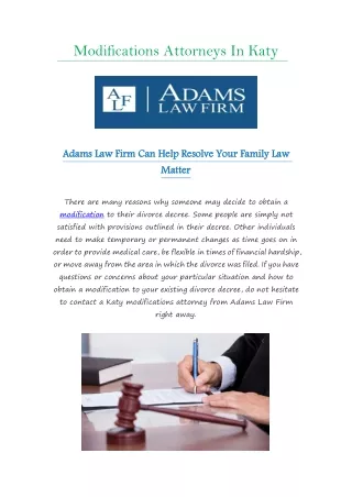Modifications Attorneys In Katy