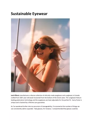 Sustainable Eyewear