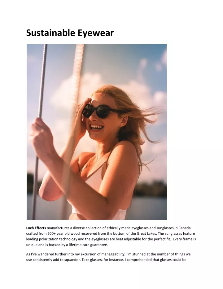 sustainable eyewear