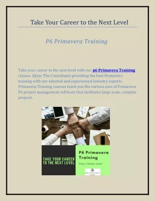 Take Your Career to the Next Level | p6 Primavera Training