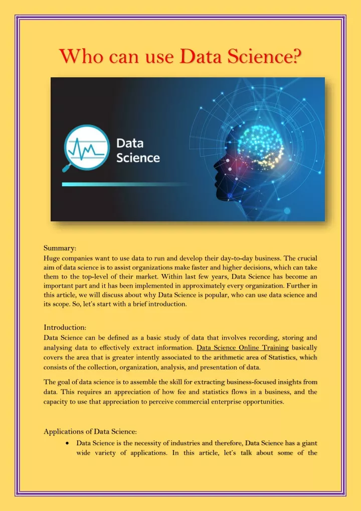 who can use data science