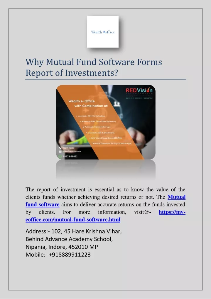 why mutual fund software forms report