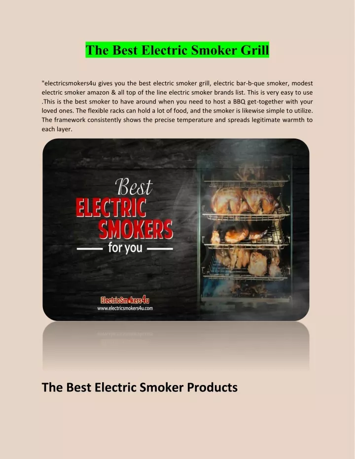 the best electric smoker grill