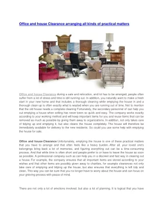 office and house clearance arranging all kinds