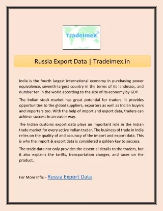 russia export data tradeimex in