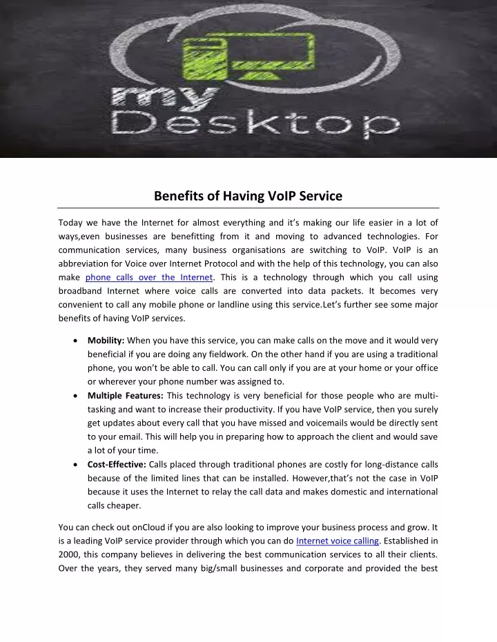 benefits of having voip service