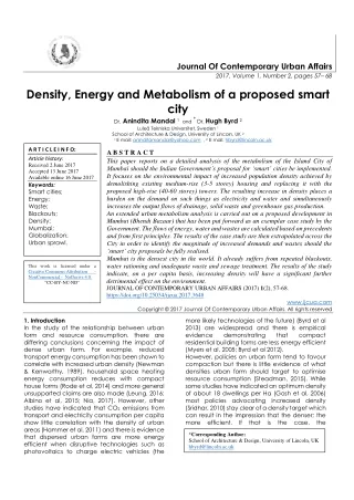 journal of contemporary urban affairs