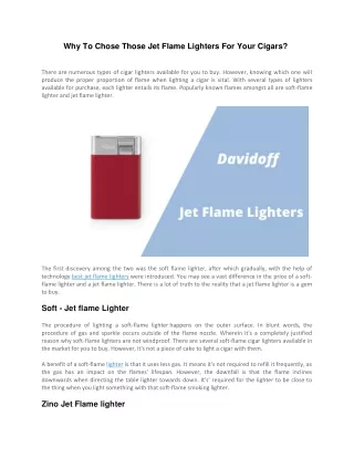 Online  chose  the best jet flame lighters for your cigars in india