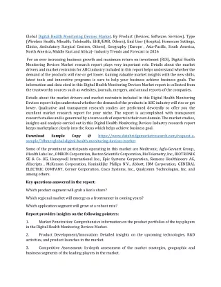 global digital health monitoring devices market