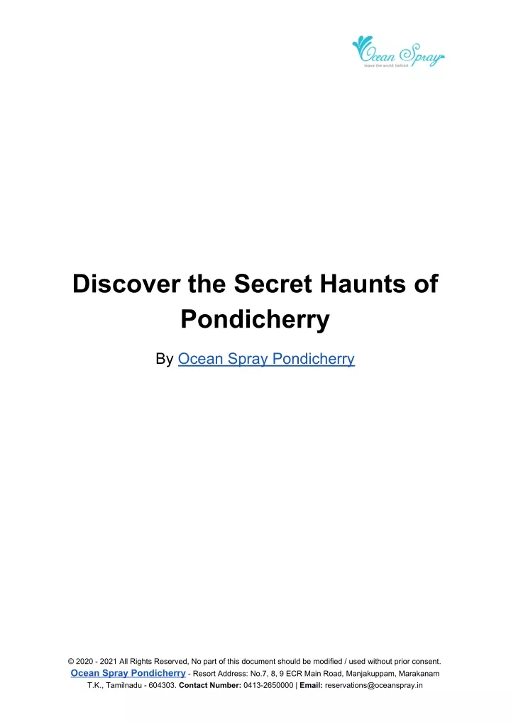 discover the secret haunts of pondicherry