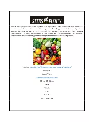 Heirloom Seed for Sale Online | Seeds of Plenty