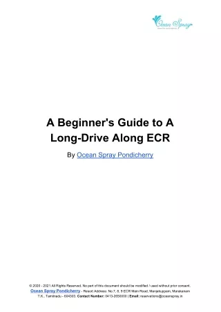 a beginner s guide to a long drive along ecr