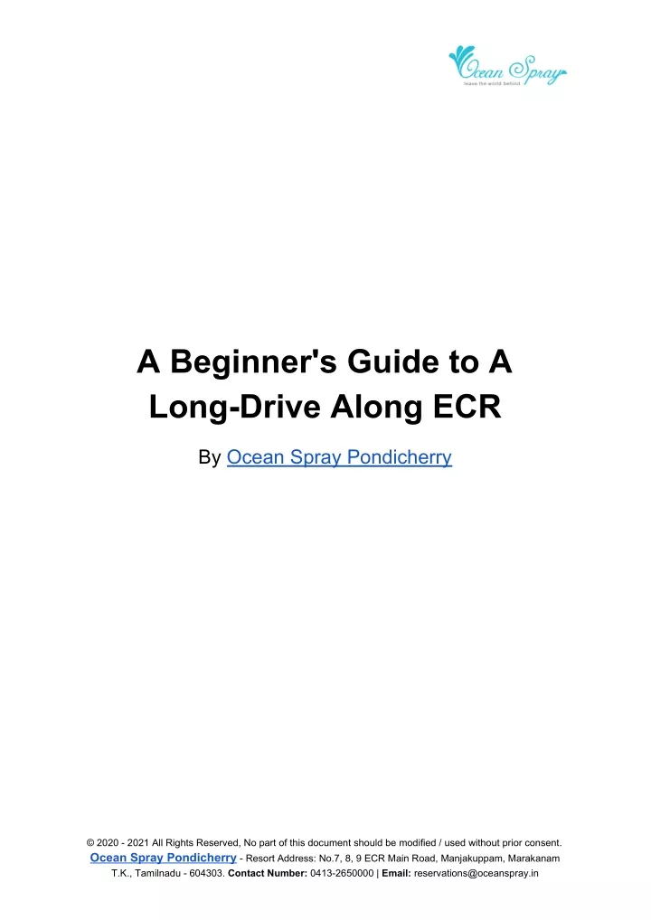 a beginner s guide to a long drive along ecr