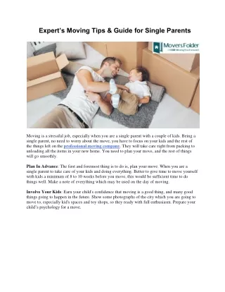 expert s moving tips guide for single parents