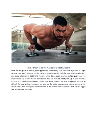 Top 7 Push-Ups for A Bigger Chest Muscle