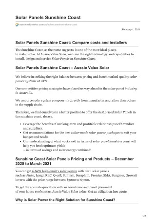 Solar Panels Sunshine Coast | Get Premium Solar System At Best Price