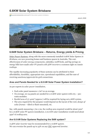 6.6kw solar system | Find Affordable Solar Panels in Brisbane [QLD]