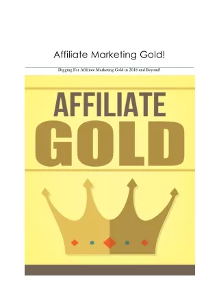 Affiliate Marketing Gold Version