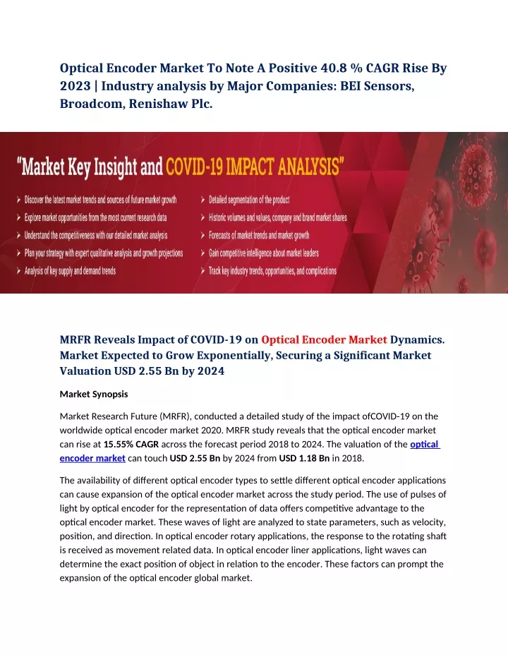 optical encoder market to note a positive