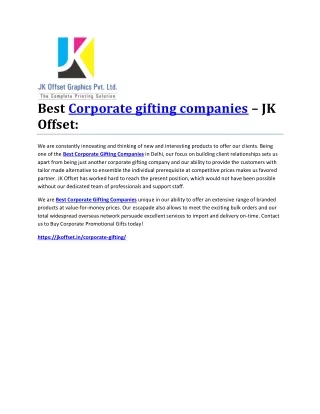 Best Corporate gifting companies – JK Offset: