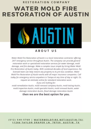 Water Mold Fire Restoration of Austin