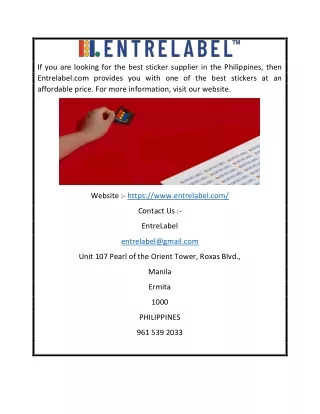if you are looking for the best sticker supplier
