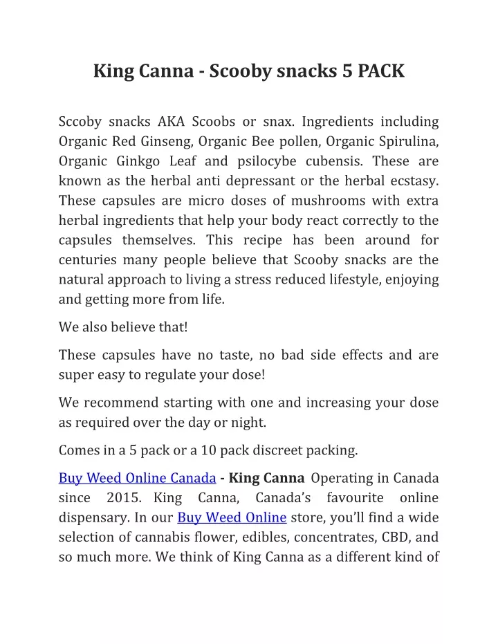 king canna scooby snacks 5 pack sccoby snacks