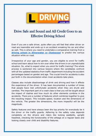 drive drive safe and sound and all credit goes